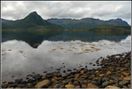 Utsikt fra campingen over til Blålyngstinden